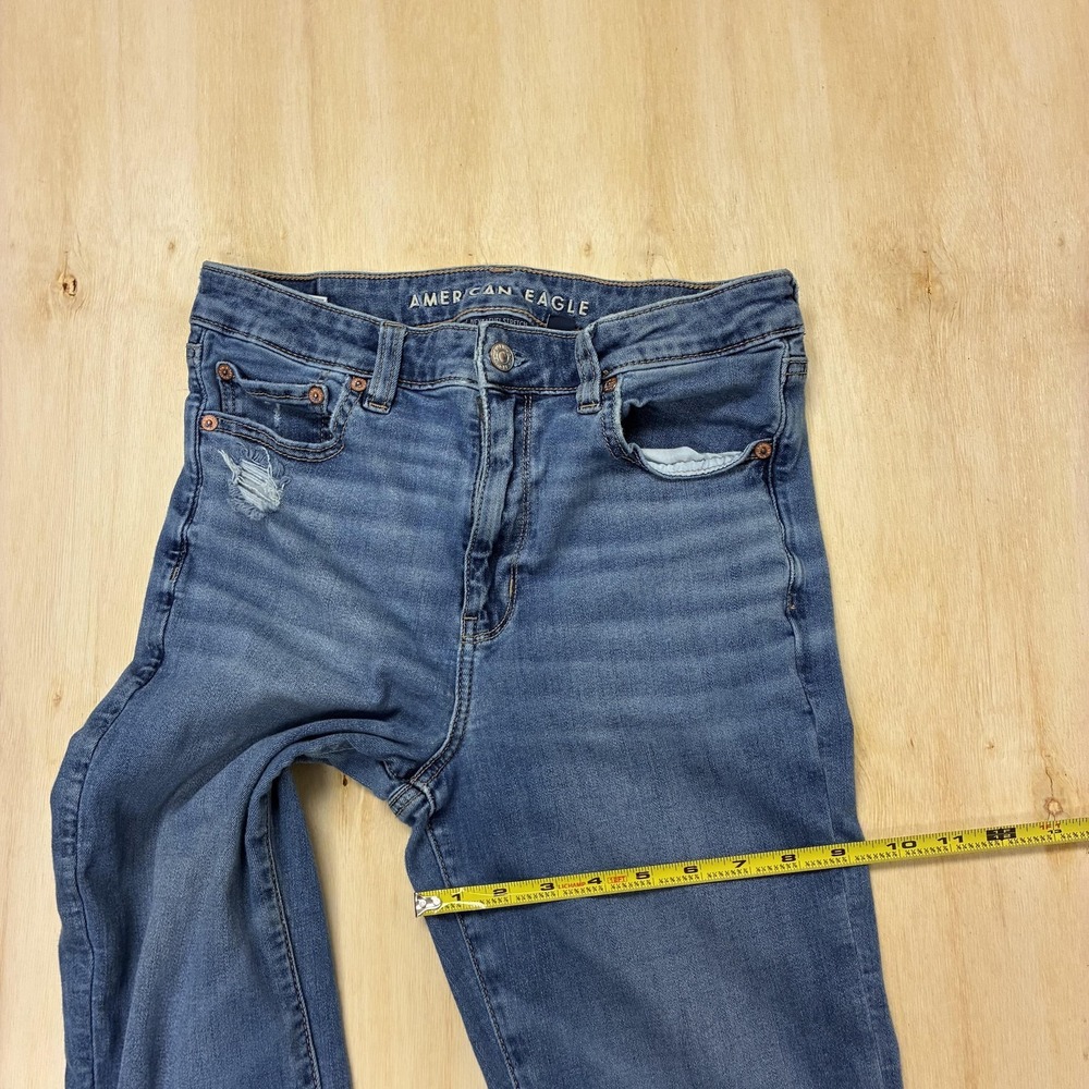 American Eagle Outfitters Next Level Stretch Flare Jeans Womens 8 Distressed - Picture 8 of 11